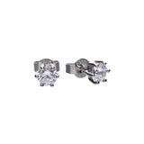 Diamonfire Silver 0.50ct Zirconia Six Claw Stud Earrings E5630