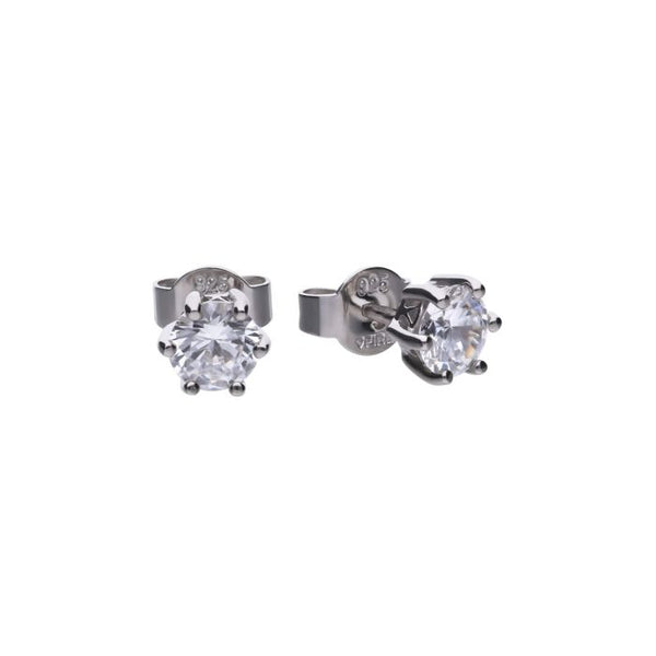 Diamonfire 0.50ct Zirconia Six Claw Silver Stud Earrings E5630
