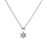 Diamonfire 1.50ct Zirconia Six Claw Silver Necklace P4607
