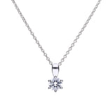 Diamonfire Silver 1.50ct Zirconia Six Claw Necklace P4607