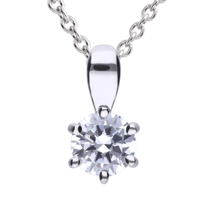 Diamonfire 1.50ct Zirconia Six Claw Silver Necklace P4607