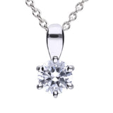 Diamonfire Silver 1.50ct Zirconia Six Claw Necklace P4607