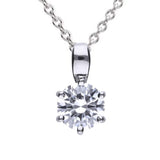 Diamonfire Silver 1.00ct Zirconia Six Claw Necklace P4608