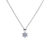Diamonfire Silver 0.75ct Zirconia Six Claw Necklace P4609