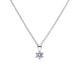 Diamonfire Silver 0.50ct Zirconia Six Claw Necklace P4610