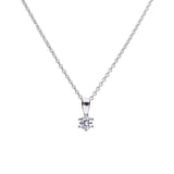Diamonfire Silver 0.25ct Zirconia Six Claw Necklace P4611