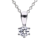 Diamonfire Silver 0.25ct Zirconia Six Claw Necklace P4611