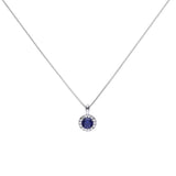 Diamonfire Silver Blue Zirconia Pave Necklace P4626