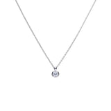 Diamonfire Silver Solitaire 0.50ct Zirconia Bezel Set Necklace P4641