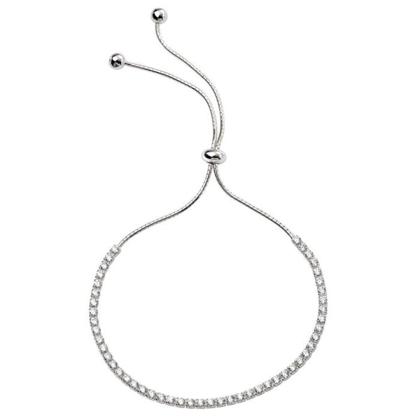 Silver Cubic Zirconia Adjustable Toggle Bracelet B4926C