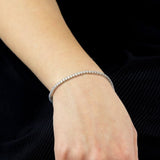 Silver Cubic Zirconia Claw Set Tennis Bracelet B5355C