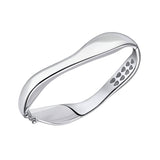 Silver Organic Wave Hinged Bangle B5495