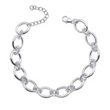 Silver Oval And Circle Link Bracelet B5500