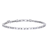 Diamonfire Silver Baguette And Round Zirconia Bracelet B5259
