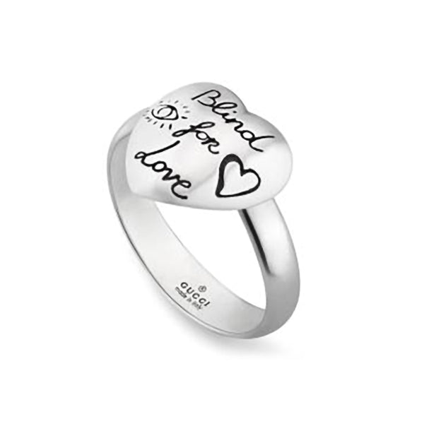 Gucci Blind For Love Silver Heart Ring YBC499937001