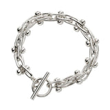 Silver Mexican Style Ball Bracelet B5195