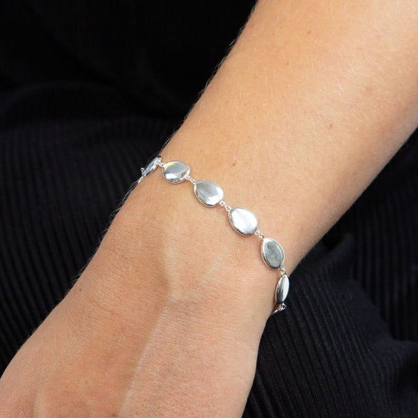 Silver Organic Pebble Bracelet B5264