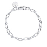 Silver Oval And Circle Link Bracelet B5502