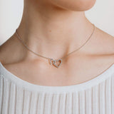Diamonfire Silver Interlinked Heart Zirconia Necklace N4249
