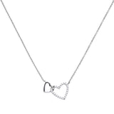 Diamonfire Silver Interlinked Heart Zirconia Necklace N4249