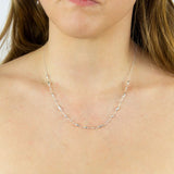 Silver Flower Bud Station Necklace N4479