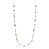 Silver Flower Bud Station Necklace N4479