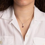 Diamonfire Silver Pink Zirconia Teardrop Drop Necklace N4502