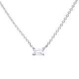 Diamonfire Silver Baguette Cut Zirconia Necklace N4552