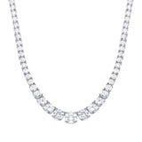 Diamonfire Silver Graduated Zirconia Line Necklace N4338