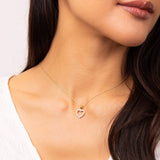 Diamonfire Gold Plated Heart Zirconia Necklace P5391