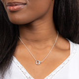 Silver Circle Rope Link Necklace N4600