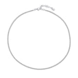 Silver Cubic Zirconia Circle Link Necklace N4614C