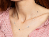 Silver Bird Station Necklace N4755