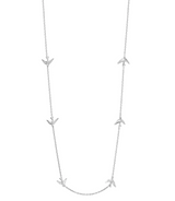 Silver Bird Station Necklace N4755