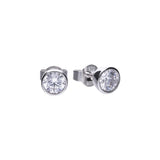 Diamonfire Silver Solitaire 0.50ct Zirconia Bezel Set Stud Earrings E5618