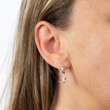 Silver Starfish Hoop Earrings E5922