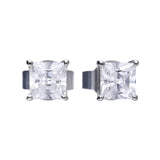 Diamonfire Silver Princess Cut Zirconia Stud Earrings E5902