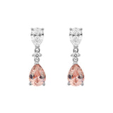 Diamonfire Pink Zirconia Teardrop Silver Drop Earrings E6190