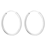 Silver Square Cut Hoops E6282