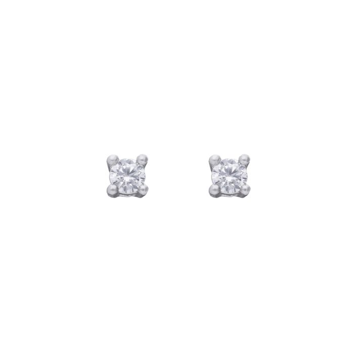 Diamonfire Solitaire Zirconia Four Claw Silver 2mm Stud Earrings E6304