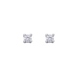 Diamonfire Solitaire Zirconia Four Claw Silver 2mm Stud Earrings E6304