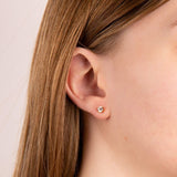 Diamonfire Gold Plated Solitaire Zirconia Four Claw 4mm Stud Earrings E6299