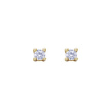 Diamonfire Gold Plated Solitaire Zirconia Four Claw 2mm Stud Earrings E6305