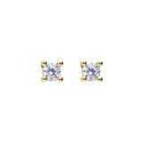 Diamonfire Gold Plated Solitaire Zirconia Four Claw 3mm Stud Earrings E6311