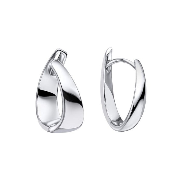 Silver Twist Hoop Earrings E6444