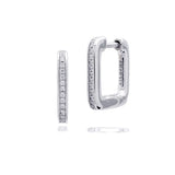 Diamonfire Silver Zirconia Square Hoop Earrings E6677
