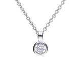 Diamonfire Silver Solitaire 0.25ct Zirconia Bezel Set Necklace P4640