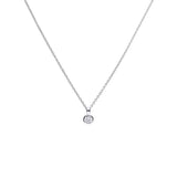 Diamonfire Silver Solitaire 0.25ct Zirconia Bezel Set Necklace P4640