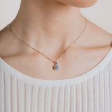 Diamonfire Silver Sky Blue Zirconia Pave Necklace P4780