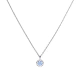 Diamonfire Silver Sky Blue Zirconia Pave Necklace P4780